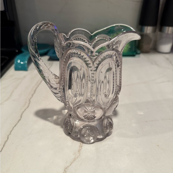 Vintage L.E. Smith Moon and Stars Pitcher and Small Bowl - Picture 5 of 15